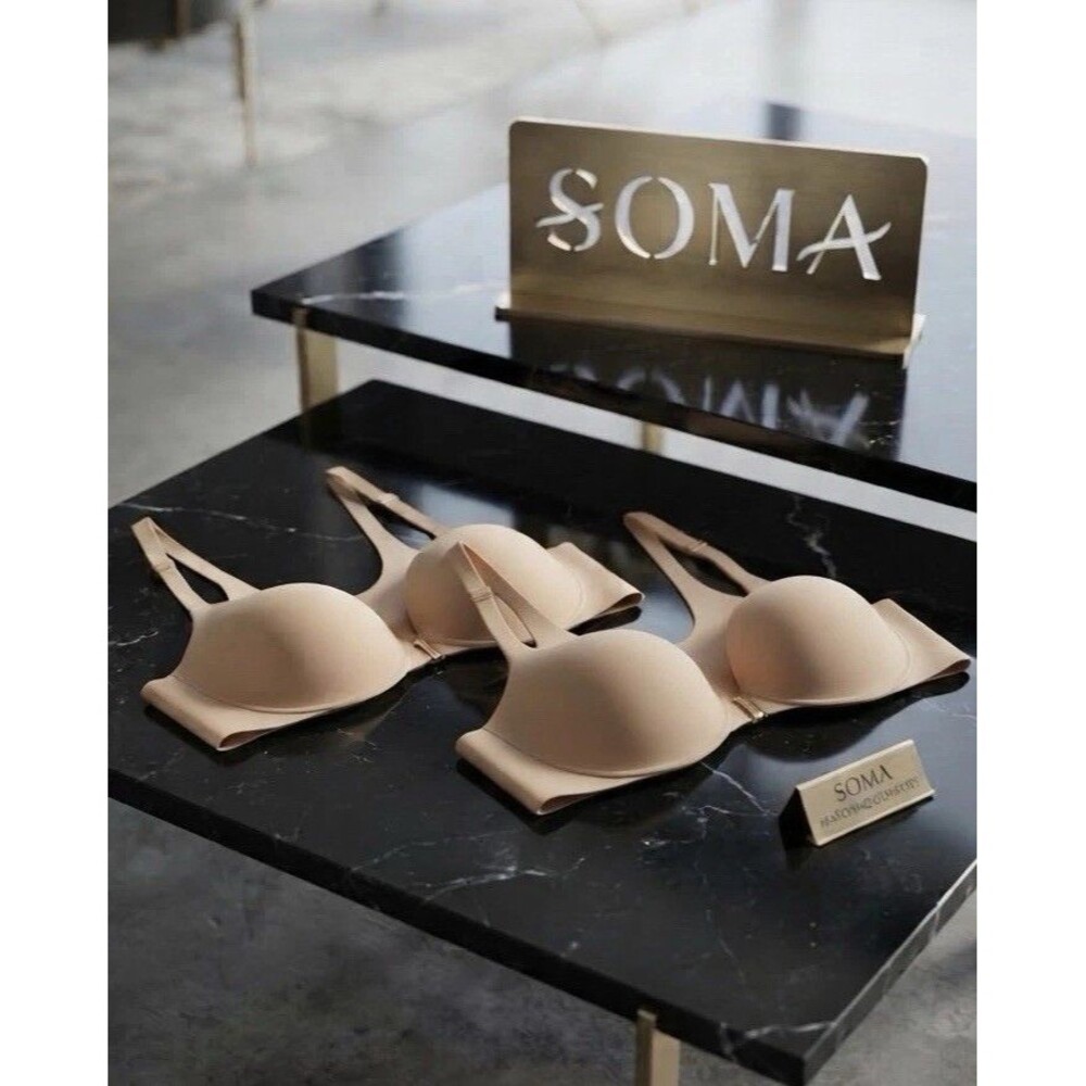 SOMA   BUNDLE OF 2 Vanishing 360 Perfect Cover Front Close Bra 36B BEIGE NWT